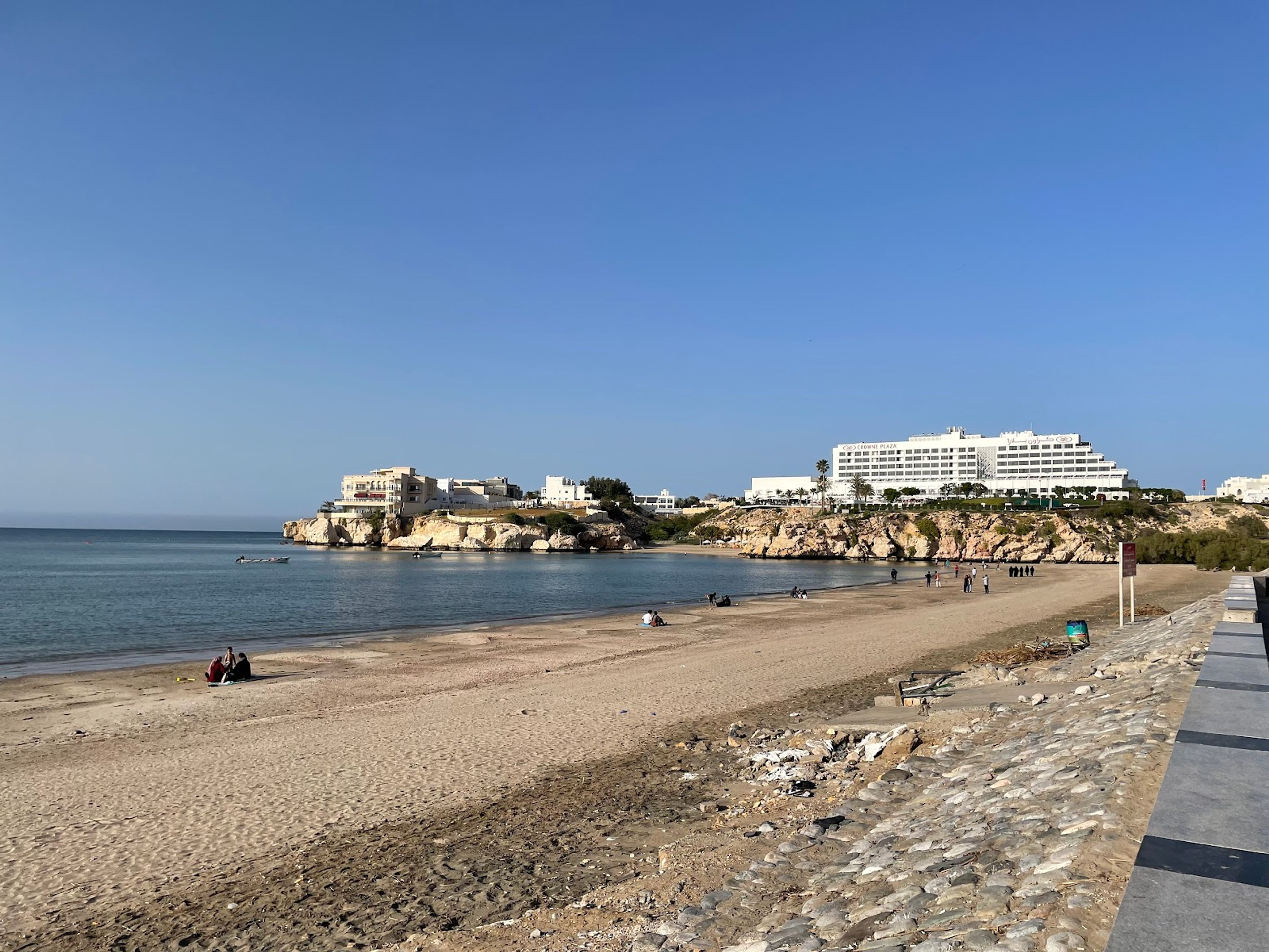 Beautiful beach in Muscat with clear blue water