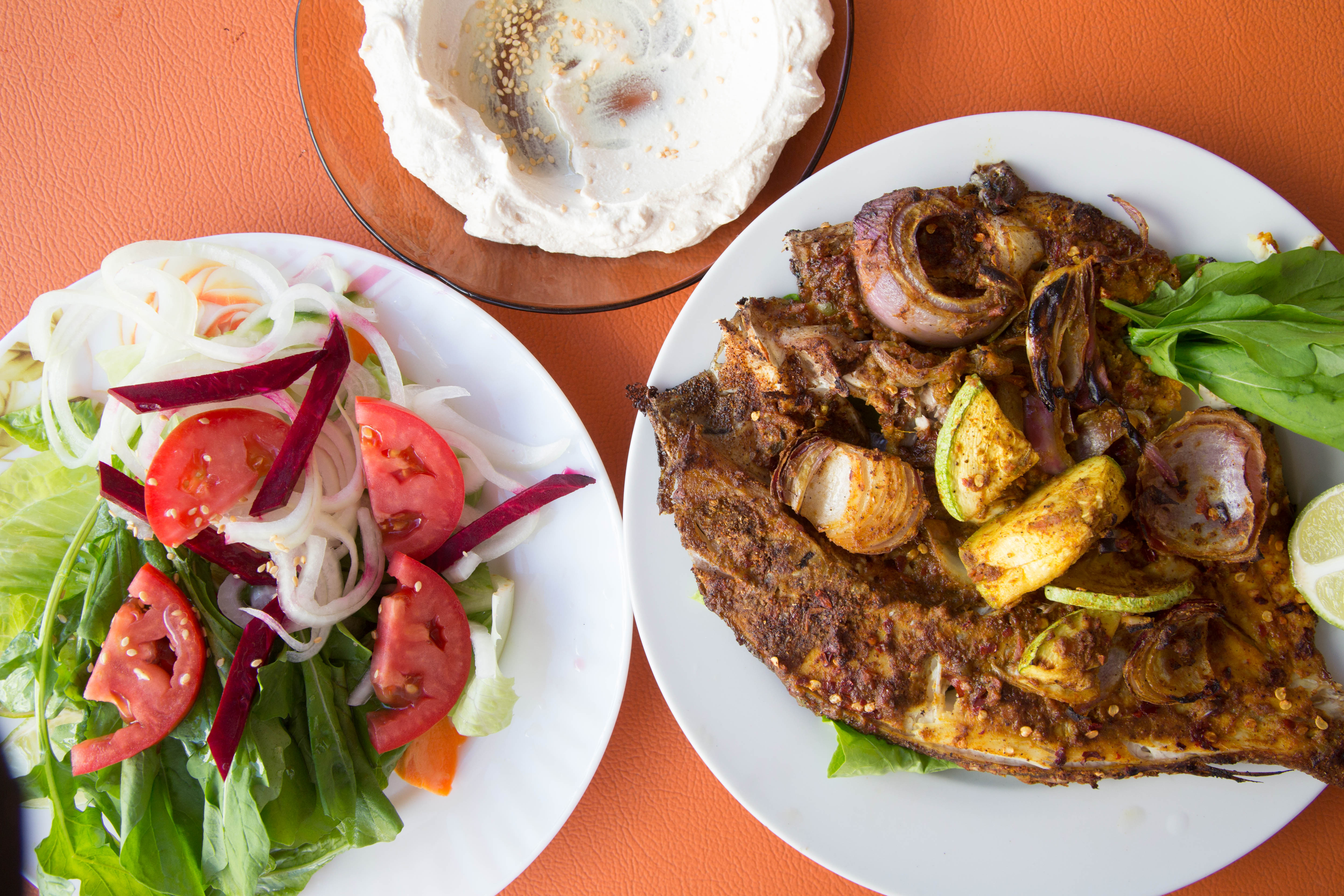 Fresh grilled fish with Omani spices